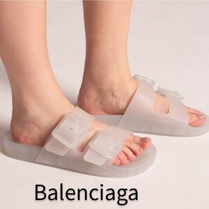 💯 Auth Balenciaga Transparent Slide Sandals